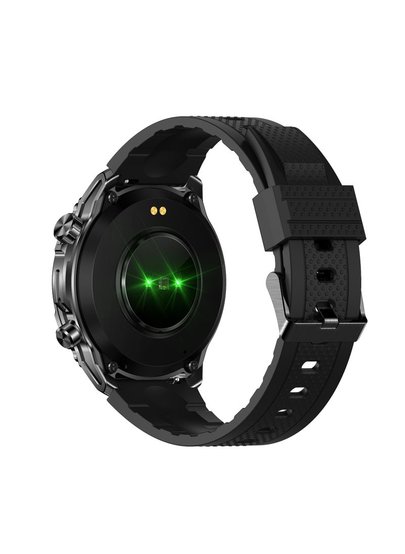 Xcell Xcell Elite6 Smartwatch, 1.52" HD Display, Bluetooth Calling, Wireless Charging, Flashlight, Heart-Rate/BP/SpO₂ Monitor, Multi Language, IP67, 7 Days Battery, iOS/Android Compatible - Black Frame with Black Strap  - Image 4
