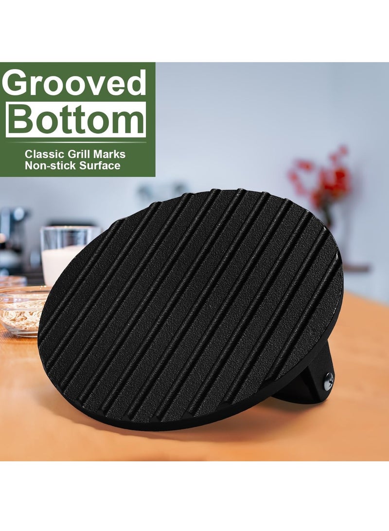 Anmi 7 " Round Heavy-Duty Grill Press with Wood Handle - For Burgers, Steak on Griddle & Nonstick Pans - Image 3
