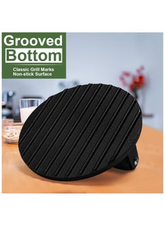 Anmi Burger Press, 7" Round Heavy-Duty Cast Iron Smash Bacon Press Meat Steak with Wood Handle for Griddle, Sandwich, Nonstick Pan  - Image 4