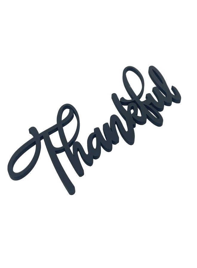 The Acrylic Place Black Wooden Word Script Cutout Sign for Home Decor (Thankful) - Image 5