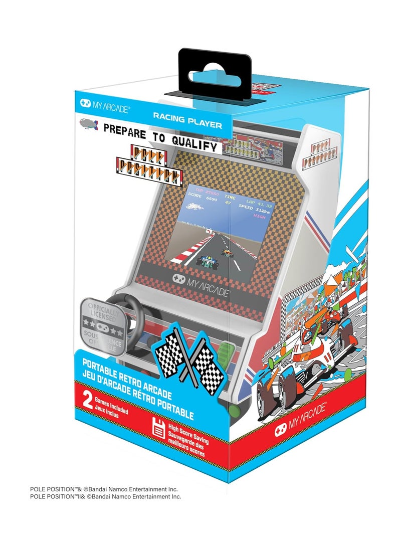 My Arcade Pole Position Racing Player: Retro Mini Arcade Game Console with 2 Games, Real Racing Controls Full Color Screen - Image 3