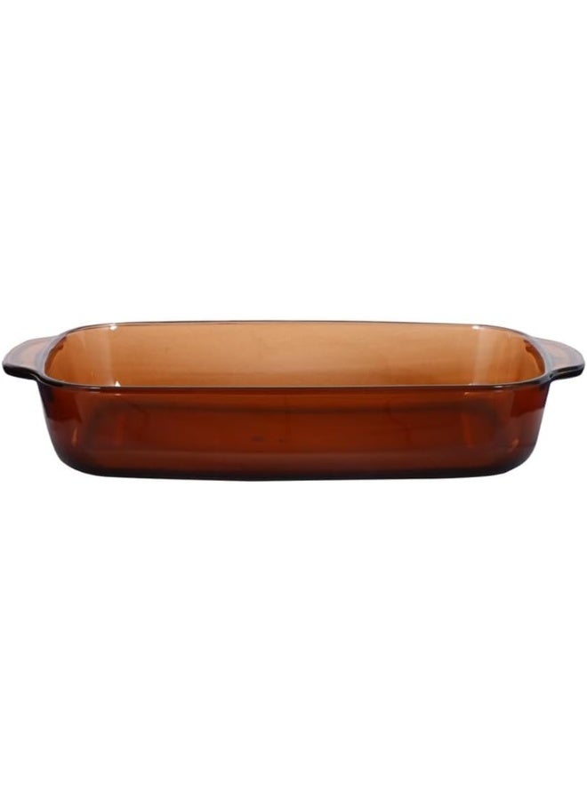 Termisil Borosilicate Glass Rectangular Baking Tray, 1.4 Liter Capacity, Brown - Image 4