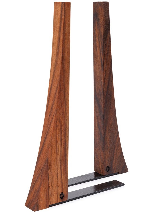 TILISMA Walnut Bookends for Shelves | Wooden Book Ends for Shelves | Sturdy Book Holders, Stoppers with Metal Base for Bookshelves | Slick Decorative Bookends Stands Firmly on Bookshelf (Pair) - Image 1