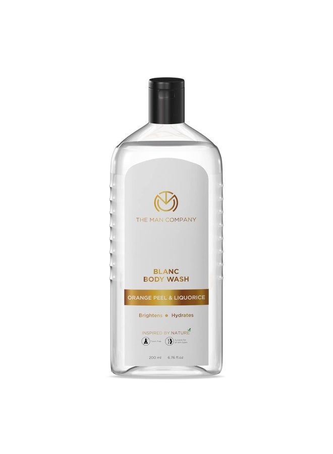 The Man Company Blanc Perfumed Body Wash for Men with Orange Peel & Liquorice | Shower Gel for Smooth & Hydrated Skin | Deep Moisturization | Toxin & SLS Free – 200 ml - Image 1