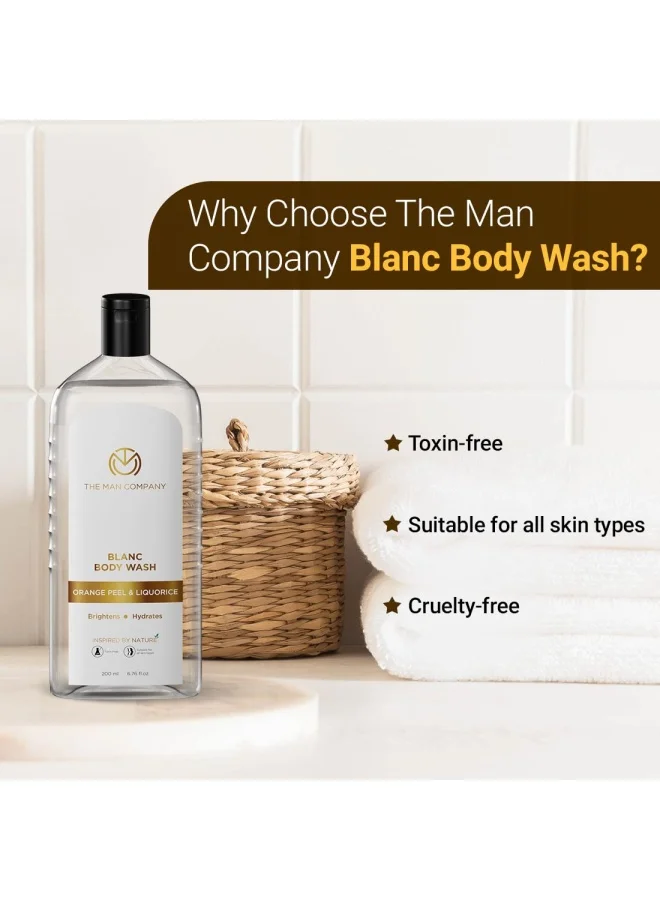 The Man Company  Blanc Perfumed Body Wash for Men with Orange Peel & Liquorice | Shower Gel for Smooth & Hydrated Skin | Deep Moisturization | Toxin & SLS Free – 200 ml for Men | Best Price UAE