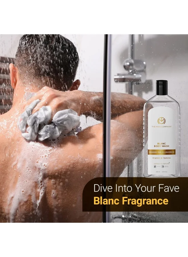 The Man Company  Blanc Perfumed Body Wash for Men with Orange Peel & Liquorice | Shower Gel for Smooth & Hydrated Skin | Deep Moisturization | Toxin & SLS Free – 200 ml for Men | Best Price UAE
