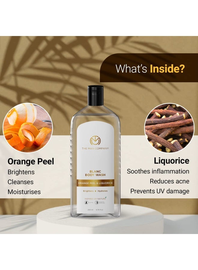 The Man Company Blanc Perfumed Body Wash for Men with Orange Peel & Liquorice | Shower Gel for Smooth & Hydrated Skin | Deep Moisturization | Toxin & SLS Free – 200 ml - Image 3