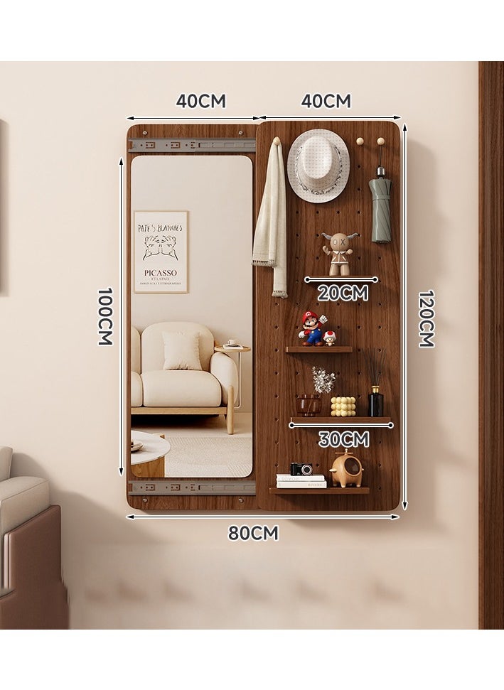 CityRiya-Long Full Length Mirror, Hide Wall Mounted Mirror, Makeup Mirror, Full Body Mirror, Bedroom Mirrors with Coat Rack, Vanity Mirrors with Slide Rail for Living Room, Bathroom, Hotel  - Image 3