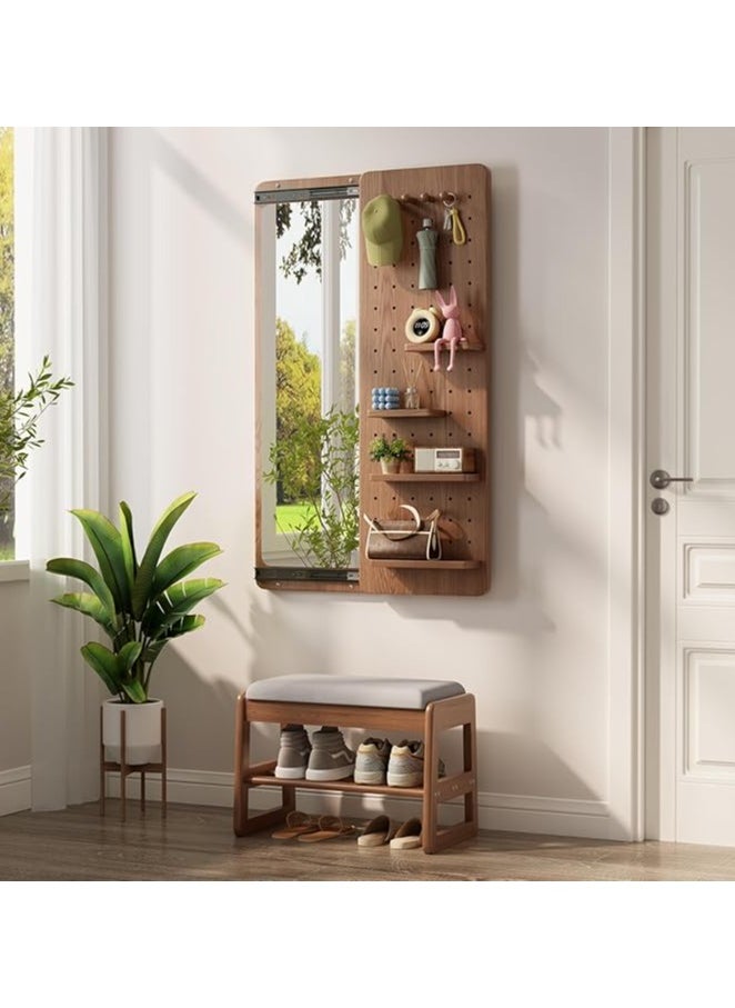 CityRiya-Long Full Length Mirror, Hide Wall Mounted Mirror, Makeup Mirror, Full Body Mirror, Bedroom Mirrors with Coat Rack, Vanity Mirrors with Slide Rail for Living Room, Bathroom, Hotel  - Image 5