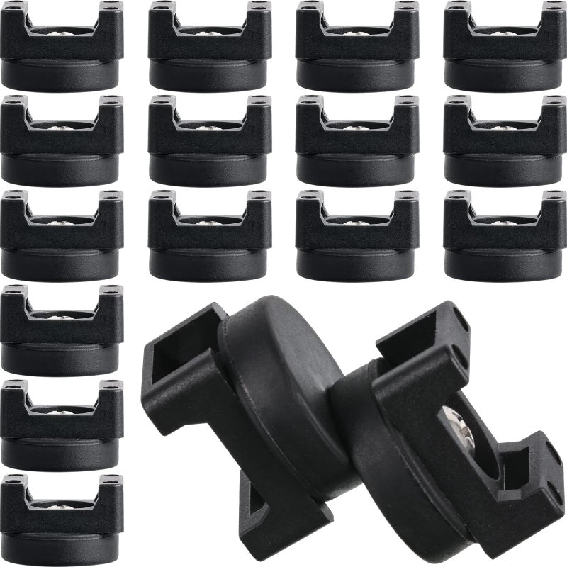 Yookeer 15 Pcs Magnetic Zip Tie Mount Base Black Magnetic Cable Clips Wire Holder Multipurpose Cable Ties Management Base Electrical Supplies for Wire (22 mm) - Image 1