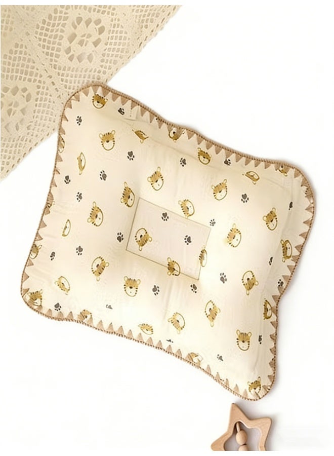 Cute Little Tiger Print Baby Sleeping Pillow - Ergonomic Side Sleep Soothing Pillow for Newborns & Toddlers (Soft Skin-Friendly Infant Pillow) - Image 1