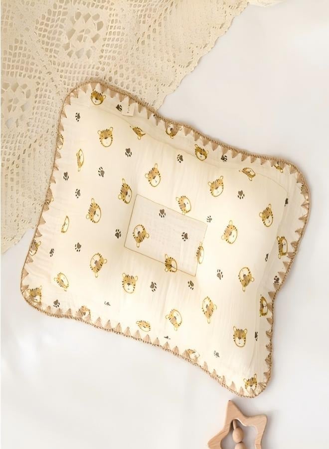 Cute Little Tiger Print Baby Sleeping Pillow - Ergonomic Side Sleep Soothing Pillow for Newborns & Toddlers (Soft Skin-Friendly Infant Pillow) - Image 2