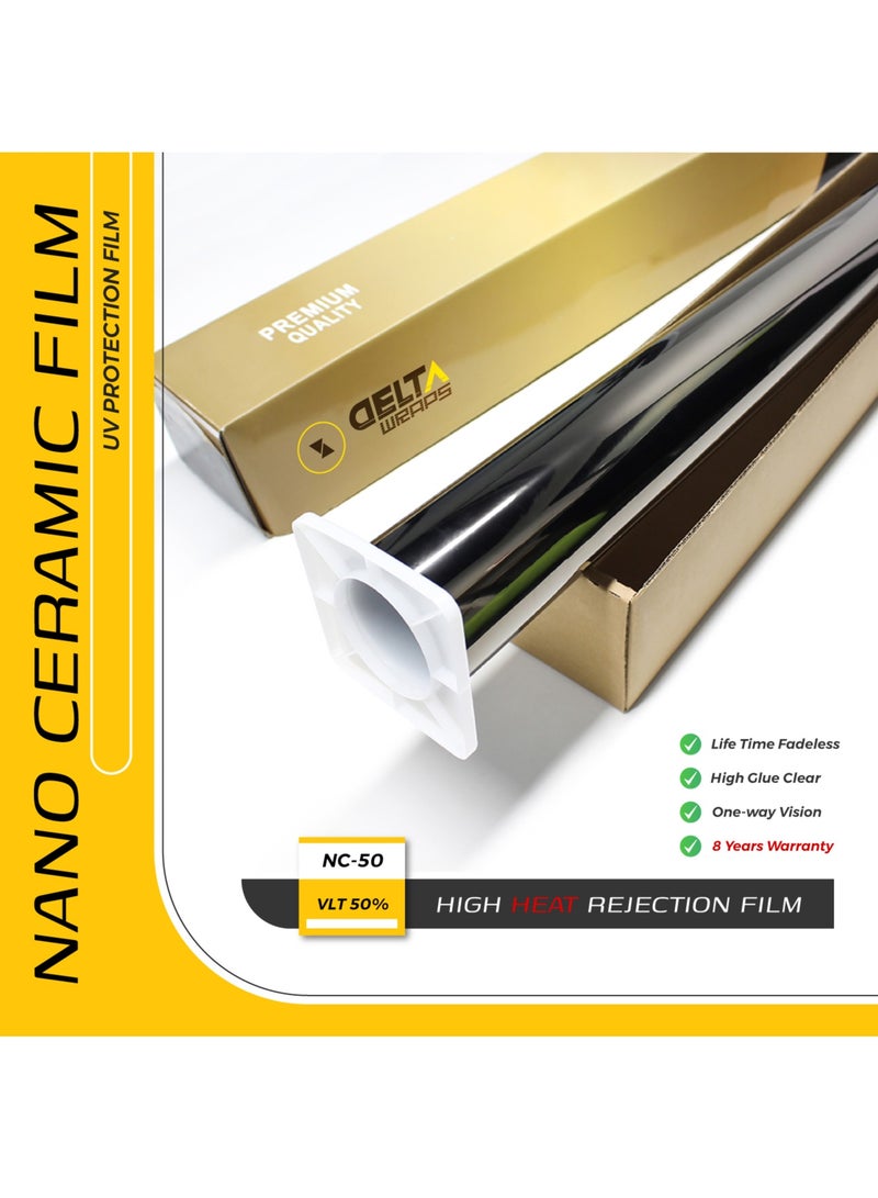 Delta Wraps Nano Ceramic Window Film VLT - 50% 