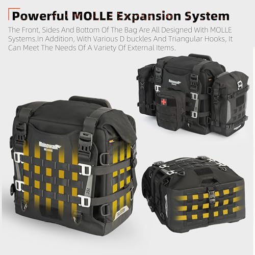 Rhinowalk Motorcycle Saddlebags 35L Waterproof, Quick Release Motorbike Side Bag, Universal Fit Motorcycle Side Bags (1-Piece) - Image 4