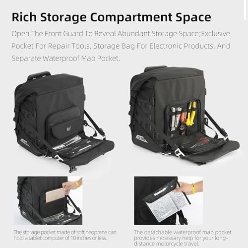 Rhinowalk Motorcycle Saddlebags 35L Waterproof, Quick Release Motorbike Side Bag, Universal Fit Motorcycle Side Bags (1-Piece) - Image 5