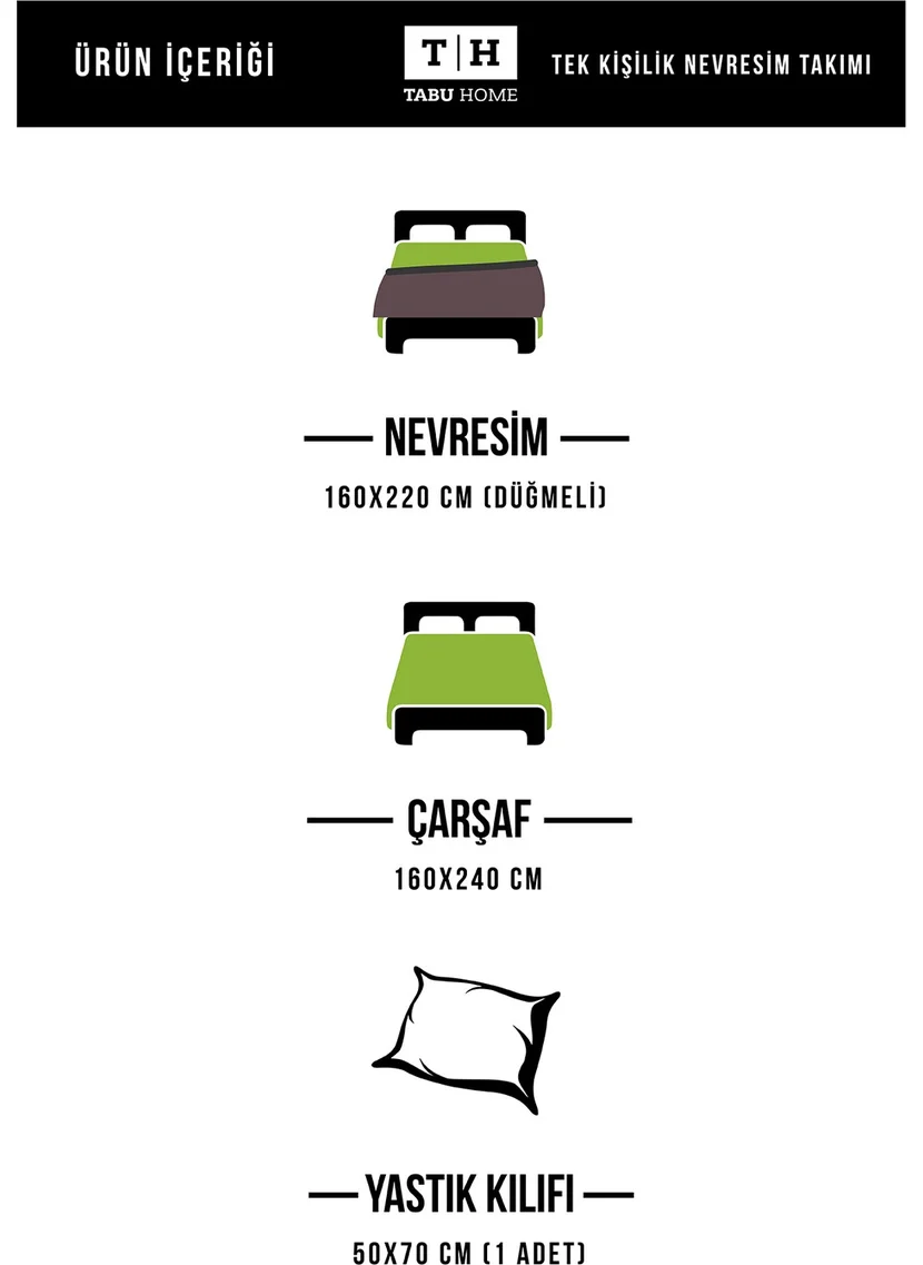 تابو هوم Cactus Gray Single Duvet Cover Set