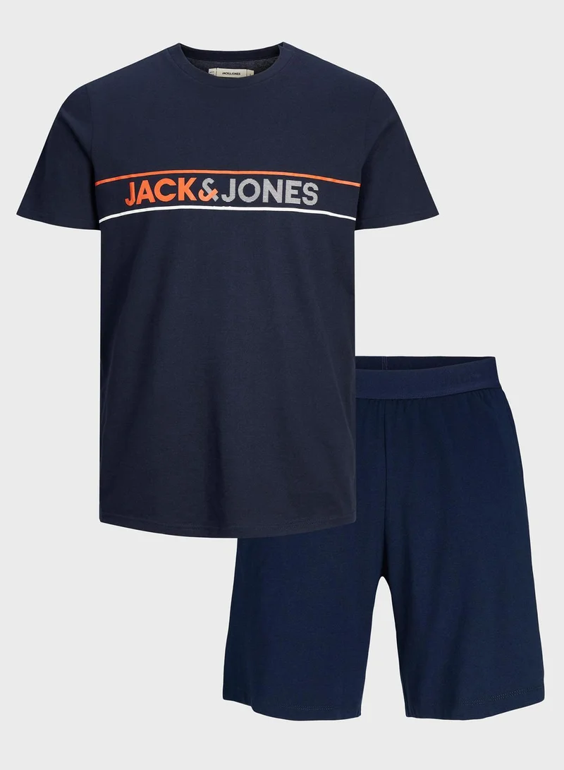 JACK & JONES Logo T-Shirt & Shorts Set