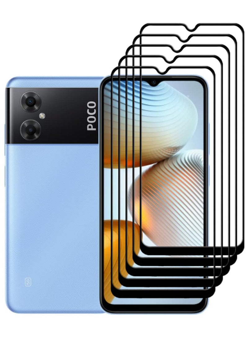 ACLIX 5 Pieces Antistatic ESD Dustproof Premium Quality High Definition Tempered Glass Screen Protector Designed For Xiaomi Poco M4 5G - Image 1