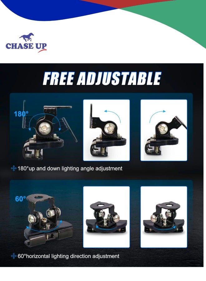 Chase Up LED Light Bar Mounting Brackets Black No Drilling Adjustable Pillar Hood Light Mount Bracket Clamp 304 Stainless Steel for Off Road Vehicle Trucks SUV  - Image 2