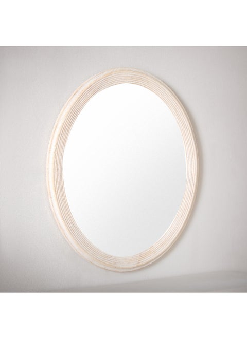 Inez Wood Frame Oval Mirror 69 x 2.5 x 59 cm
