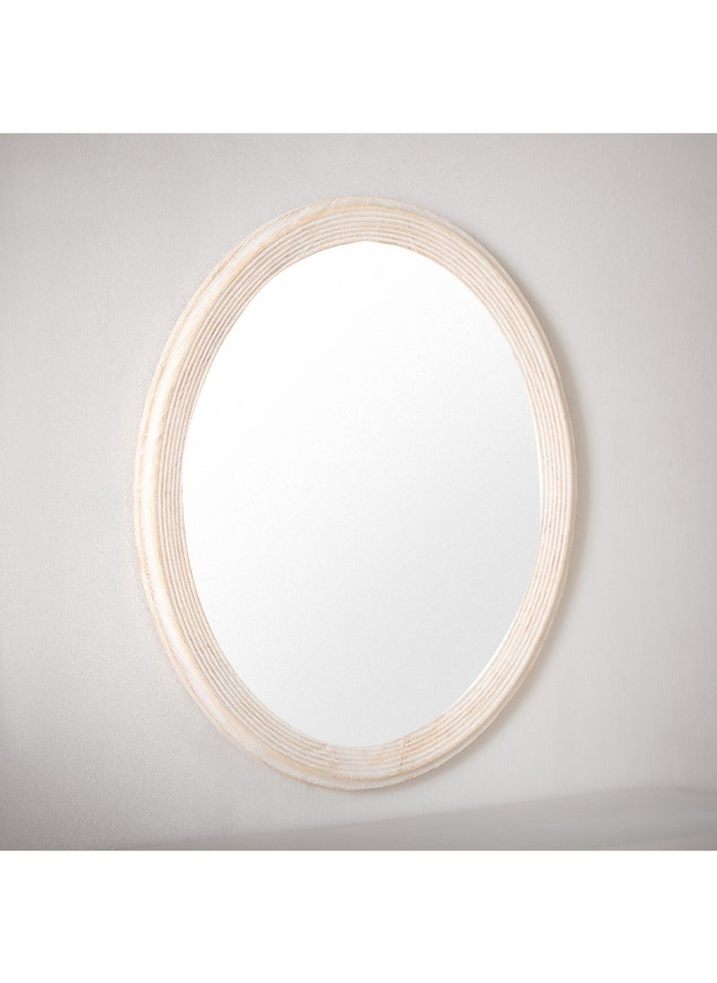 Home Box - Inez Wood Frame Oval Mirror 69 x 2.5 x 59 cm - Image 1