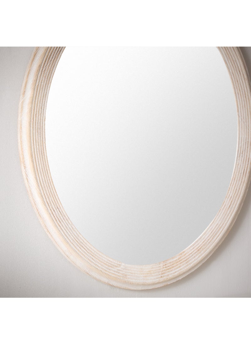 Home Box - Inez Wood Frame Oval Mirror 69 x 2.5 x 59 cm - Image 1