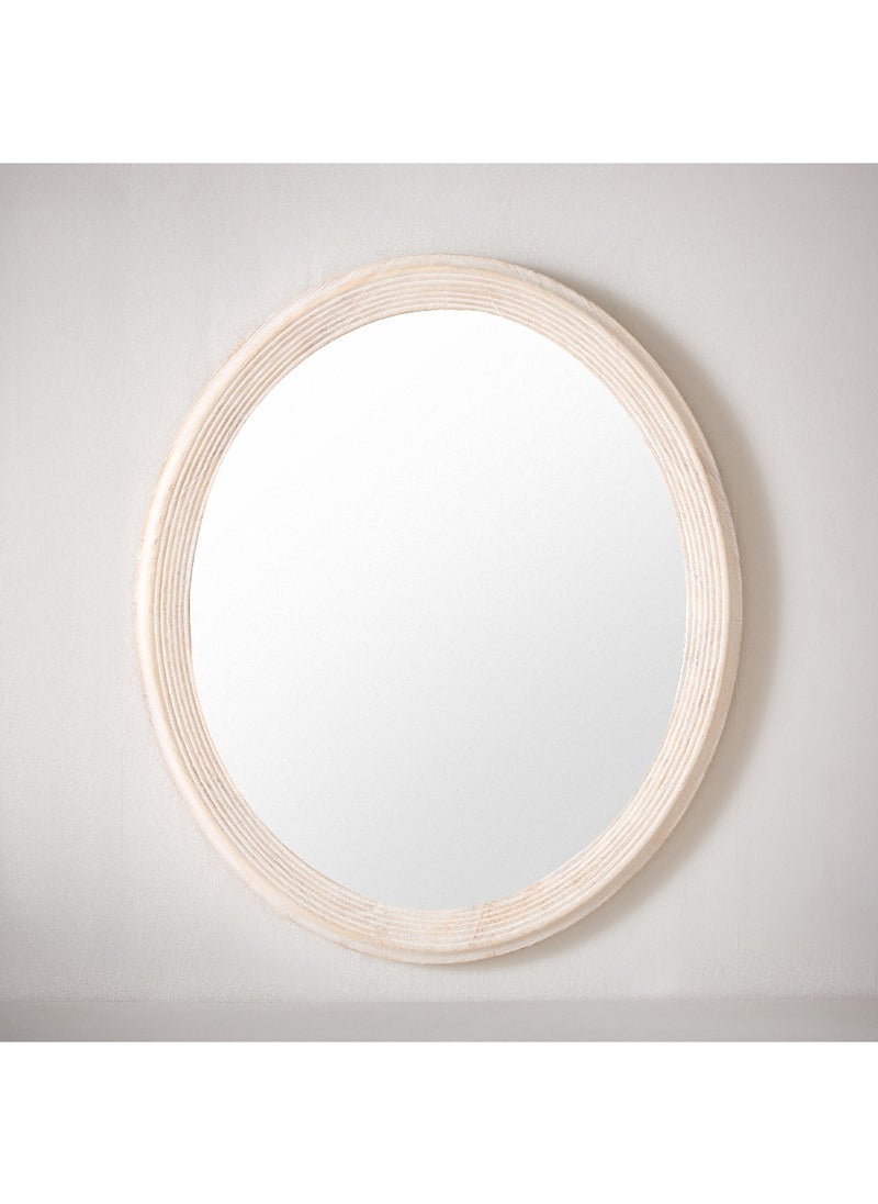 Home Box - Inez Wood Frame Oval Mirror 69 x 2.5 x 59 cm - Image 1