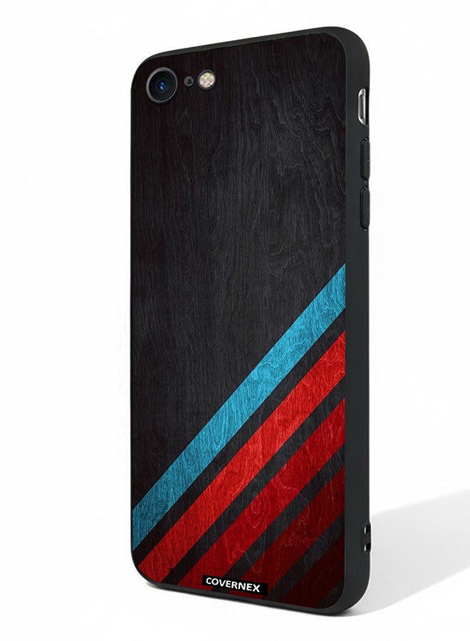 Covernex Apple iPhone 8 Protective Case Cover Printed Featuring Retro Racing Stripes - Image 1