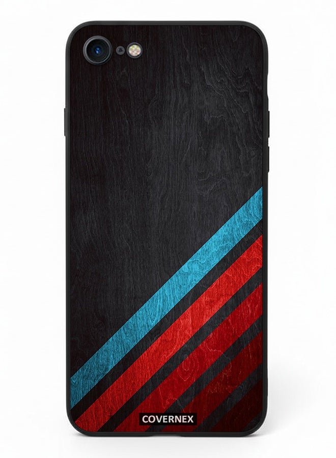 Covernex Apple iPhone 8 Protective Case Cover Printed Featuring Retro Racing Stripes - Image 2