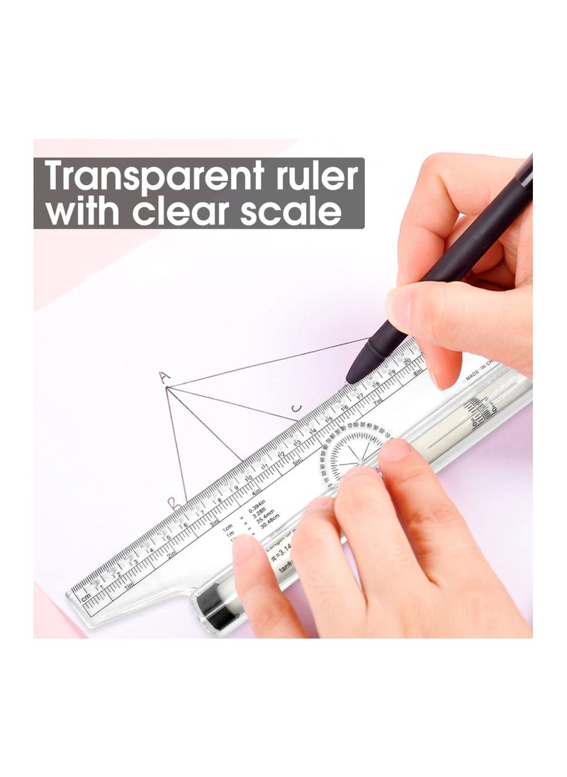 SYOSI - 12 Inch Measuring Rolling Ruler Plastic Multifunctional Drawing Parallel Rolling Ruler Circle Arc Drawing Design Rulers for Drawing Parallel Lines Circles - Image 1