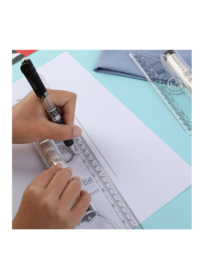 SYOSI - 12 Inch Measuring Rolling Ruler Plastic Multifunctional Drawing Parallel Rolling Ruler Circle Arc Drawing Design Rulers for Drawing Parallel Lines Circles - Image 1