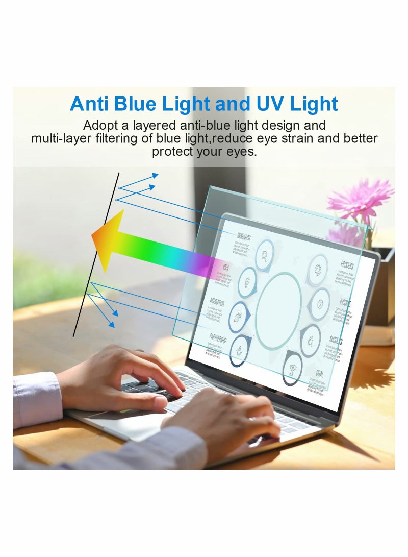 15.6 Inch Anti Blue Light Screen Protector for Laptops Anti Scratch Easy to Install Acrylic Panel with 16:9 Ratio - Image 2