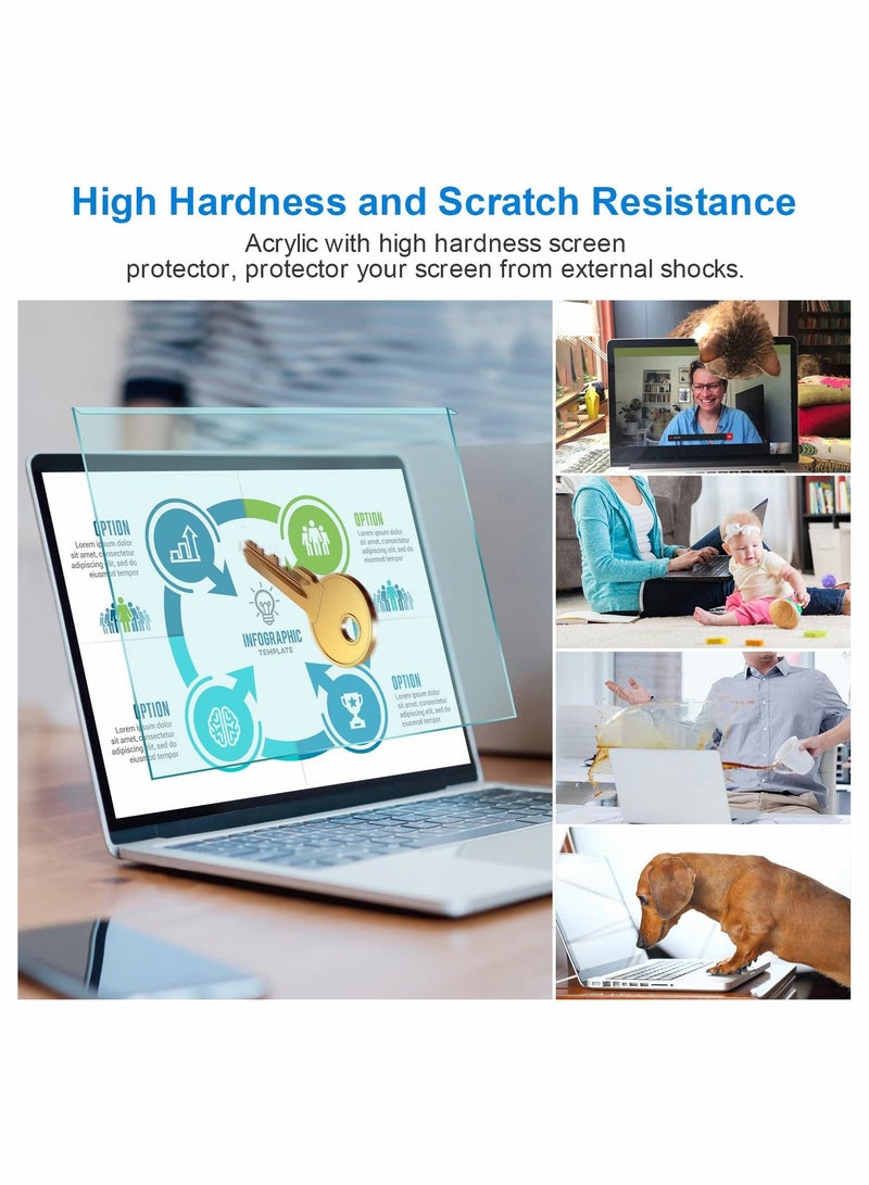 15.6 Inch Anti Blue Light Screen Protector for Laptops Anti Scratch Easy to Install Acrylic Panel with 16:9 Ratio - Image 4