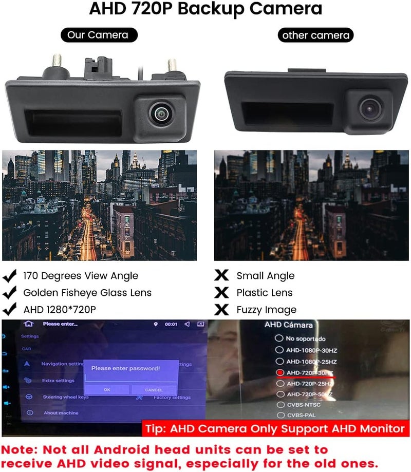 GreenYi HD 720P Backup Camera for Audi and VW Models - Image 3