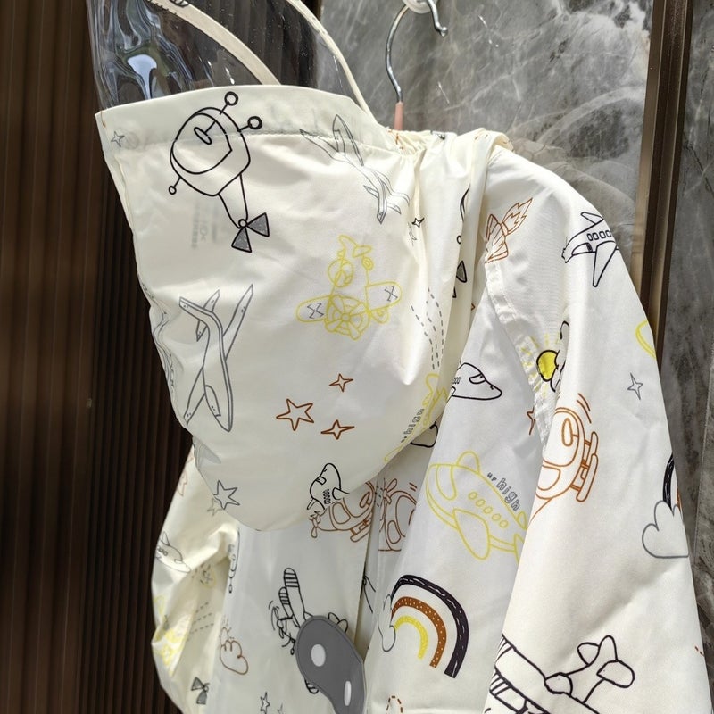 Raincoat Parent-Child Summer Poncho Cartoon 2025 Kindergarten Fashion Quick-Drying Big Children Adult Lightweight Waterproof Student - Image 3