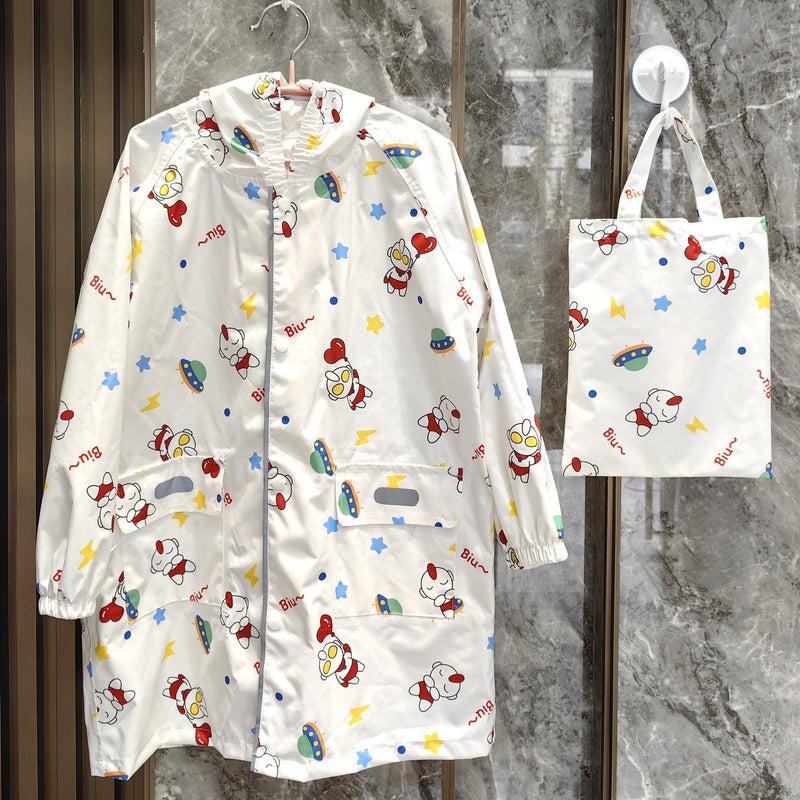 Raincoat Parent-Child Summer Poncho Cartoon 2025 Kindergarten Fashion Quick-Drying Big Children Adult Lightweight Waterproof Student - Image 1