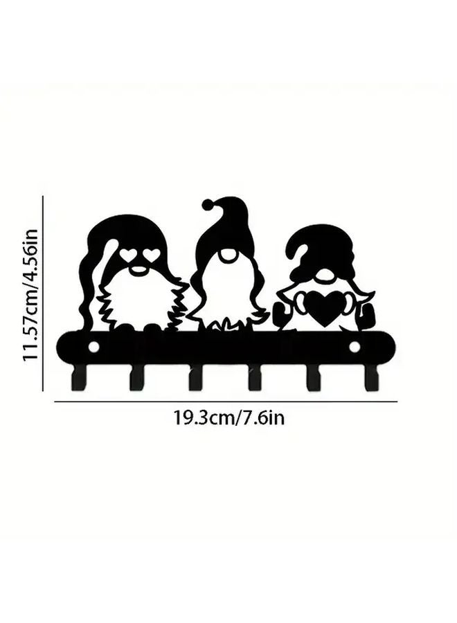 Black Metal Key Holder Wall Mounted Rack For Keys Coats Hats Towels Umbrellas - Image 5