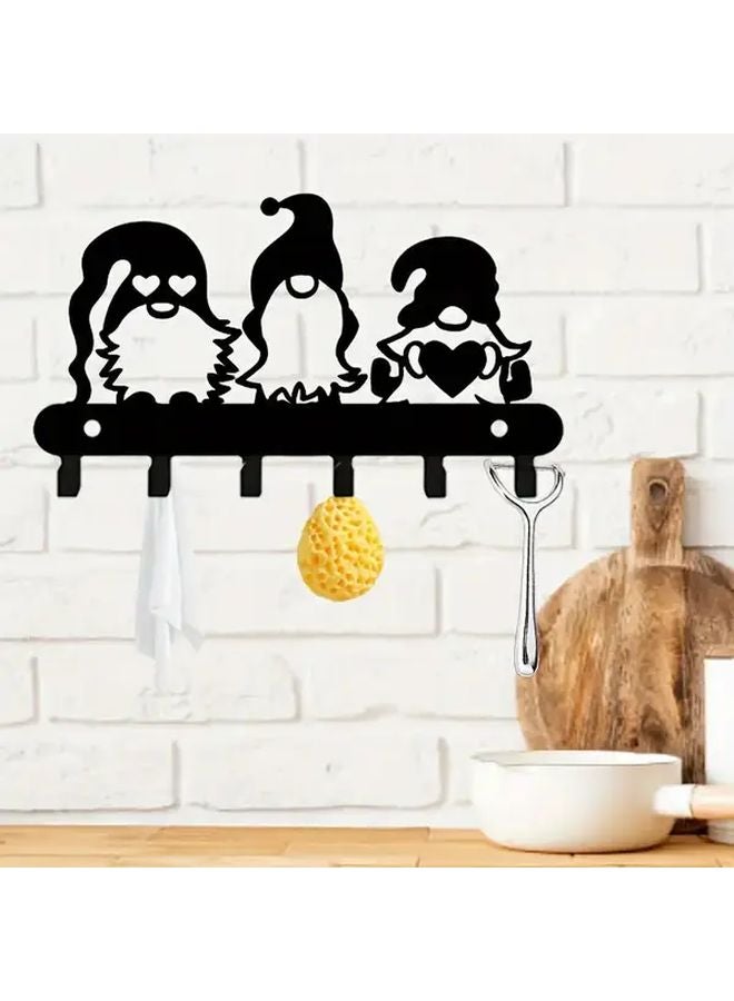 Black Metal Key Holder Wall Mounted Rack For Keys Coats Hats Towels Umbrellas - Image 2