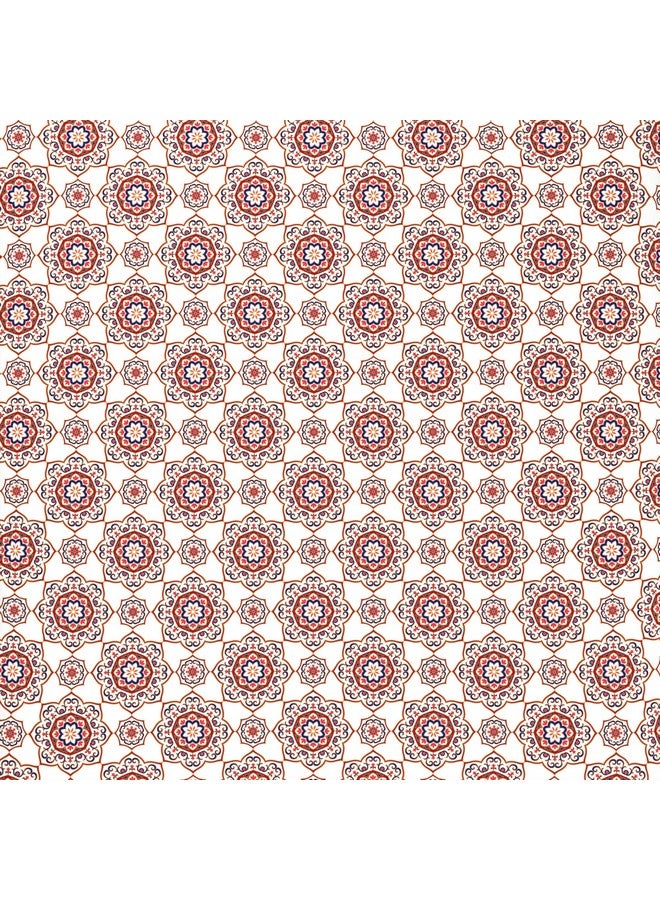 ترايدنت طقم ملاءات سرير ترايدنت - مجموعة الراحة الحضرية، ملاءة سرير من القطن بنسبة 100% للسرير المزدوج (ملاءة سرير واحدة بحجم كوين مع غطائين للوسائد) نعومة فائقة، 144 خيطًا - أحمر ماندالا ملكي - Image 5