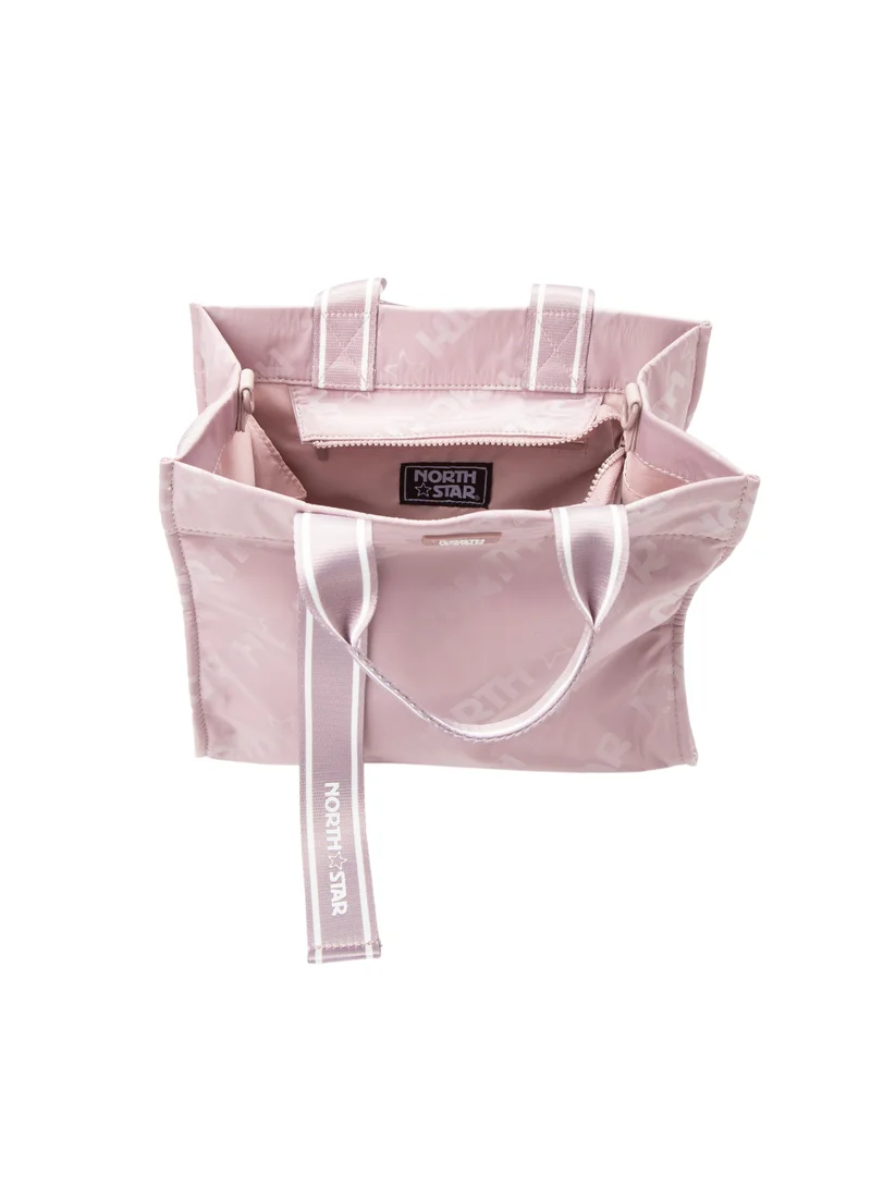 Bata Patterned Top Handle Tote Bag with Strap Pink