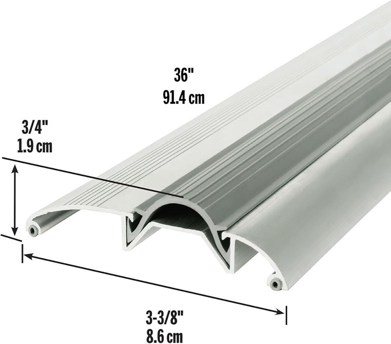 M-D Building Products Aluminum Door Threshold with Vinyl Seal - 3-3/8" W x 36" L x 3/4" H - Image 3