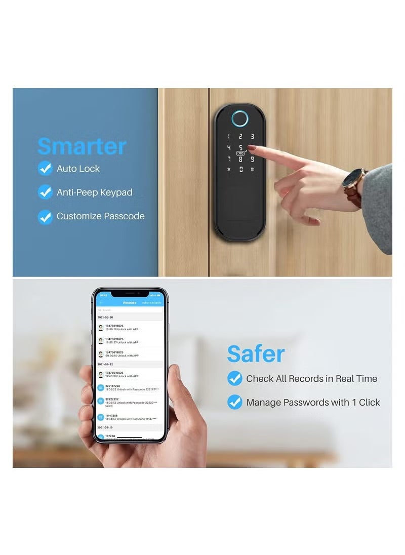 قفل ذكي للباب الداخلي، قفل باب ببصمة الإصبع مع لوحة مفاتيح، قفل باب أمامي بدون مفتاح مع تحكم في تطبيق بلوتوث ولوحة مفاتيح شاشة تعمل باللمس - مناسب للمكتب والمنزل والشقة - pzsku/Z33802DCEE2BAA5AFB626Z/45/_/1728185349/e9be5824-da1e-4504-9fee-e7e9aaebe36f