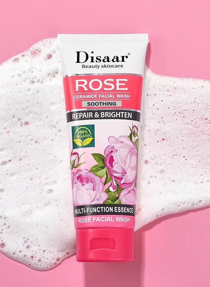 Rose Ceramide Soothing Simple Facial Wash for Oily Skin Woman Face Wash Anti-acne Repair and Brighten Your Face 100 g