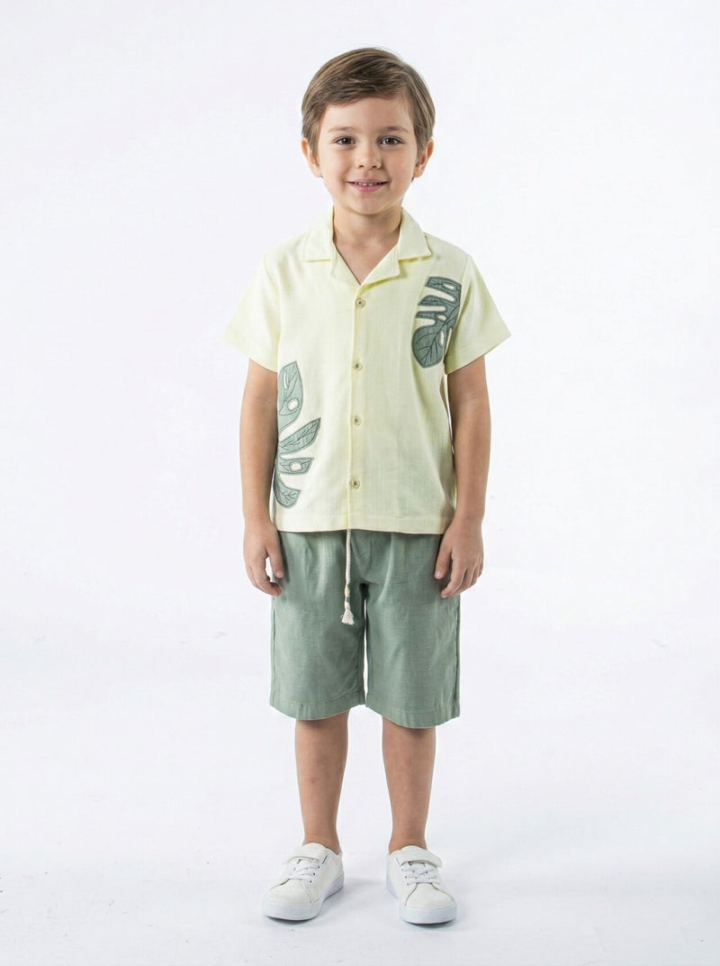 Hype Boys' two-piece summer set (T-shirt + shorts) for ages 4 to 8 years 6625 - Image 1