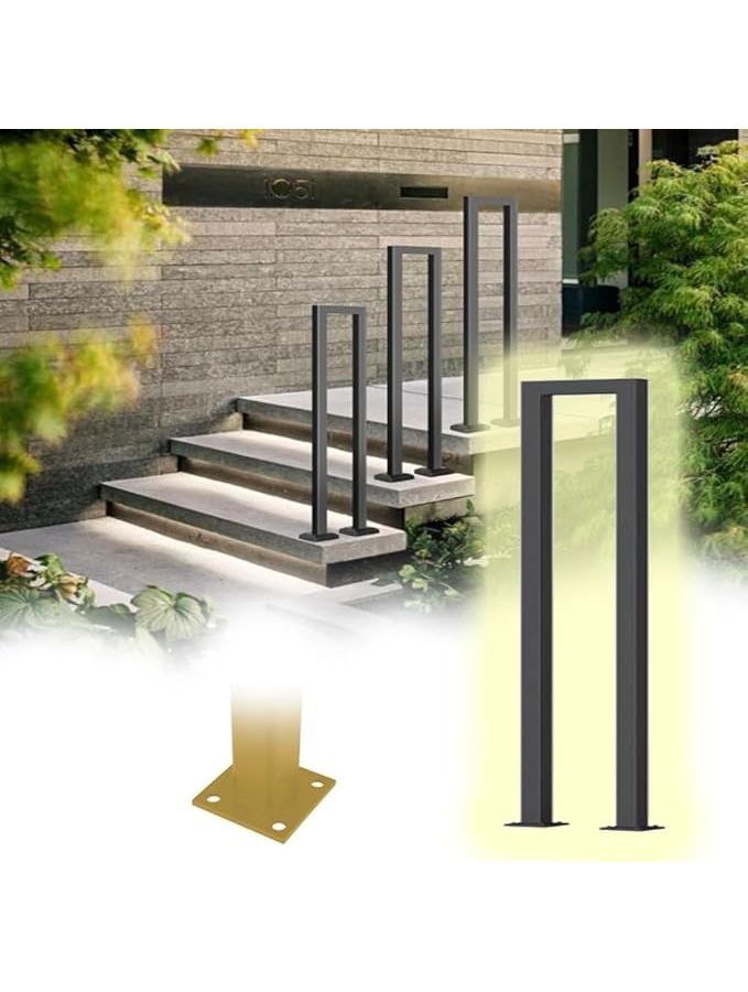Modern U Shaped Stair Handrail 75cm 2 4ft Black Iron Floor Mounted Indoor Support Rail - Image 1