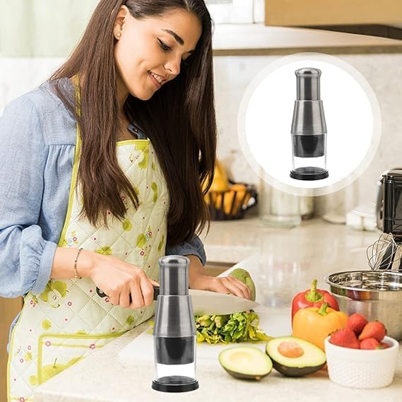 KRLZ Manual Pressed Chopper Garlic Press Garlic Crusher Stainless Steel Hand Chopper Garlic Mincer Garlic Chopper Handle Kitchen Food Mincer Gadget for Ginger Chili Black Pepper Onion Salad - Image 4