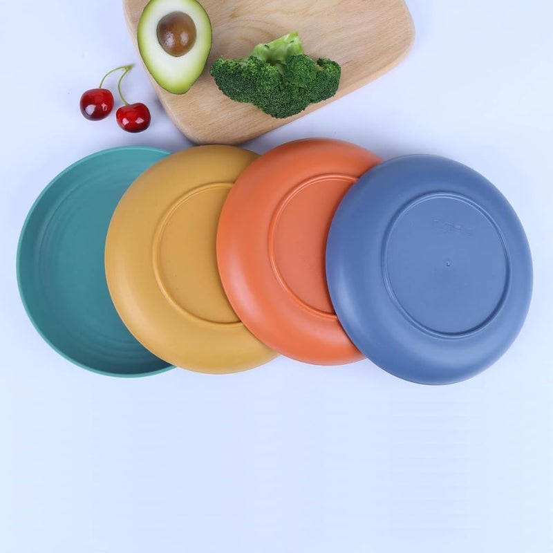 Sugalsu Deep Plates Reusable Dinner Plates Alternative for Wheat Straw Plates Microwave and Dishwasher Safe Wheat Straw Plates for Kitchen Unbreakable Kids Plates Set of 6 Random - Image 5
