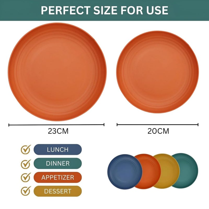 Sugalsu Deep Plates Reusable Dinner Plates Alternative for Wheat Straw Plates Microwave and Dishwasher Safe Wheat Straw Plates for Kitchen Unbreakable Kids Plates Set of 6 Random - Image 2