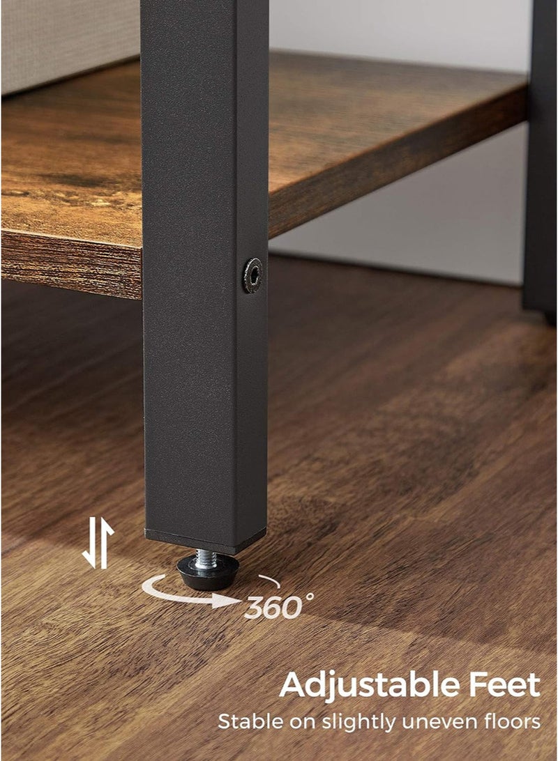 AnneFish 4 Tier Bookshelf Standing Shelving Kitchen Bakers Rack Open Display Rack Storage Shelves with Cupboard Organizer Bookcase Microwave Oven Stand for Living Room And Kitchen Brown 60x30x114cm - Image 5