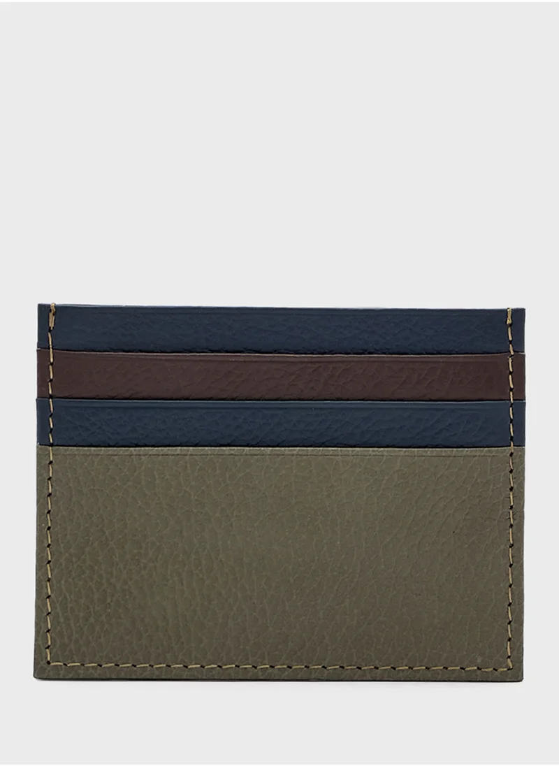 Robert Wood Genuine Leather Color Block Card Holder